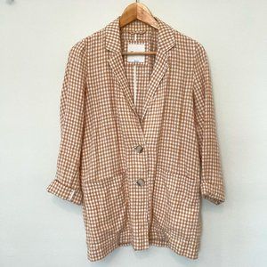 Linen Dorset Blazer in Gingham Check